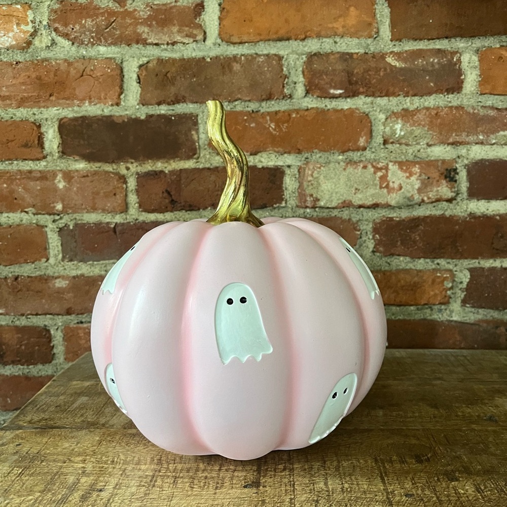 Pink pumpkin with ghosts new tags candy corn Lane
